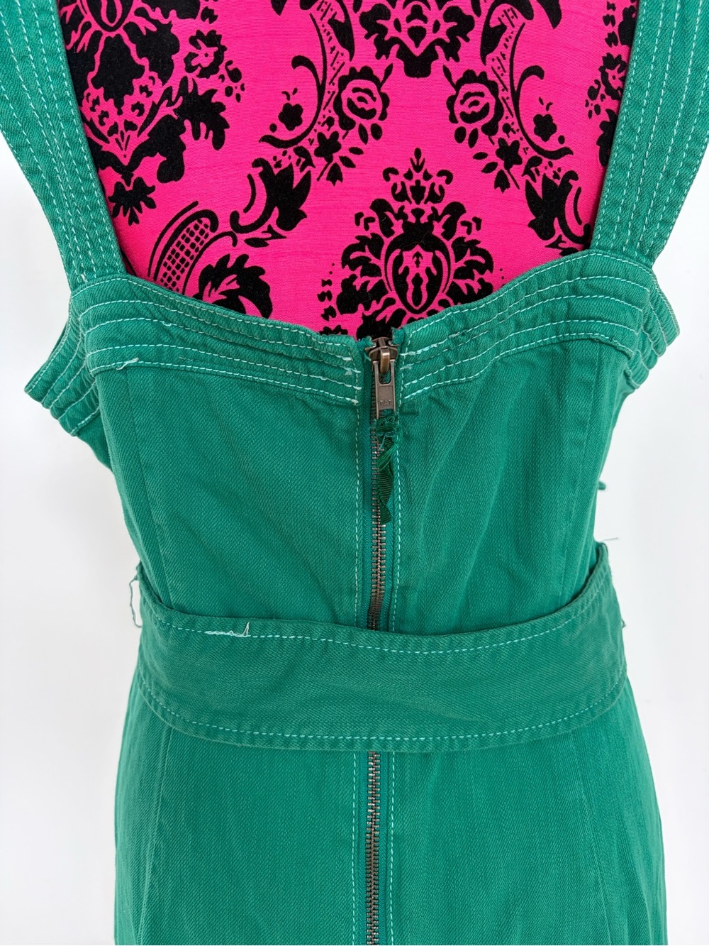 Anthropologie Maeve Elizabeth Button Front Midi Dress Green Belted US 14 - Picture 12 of 13